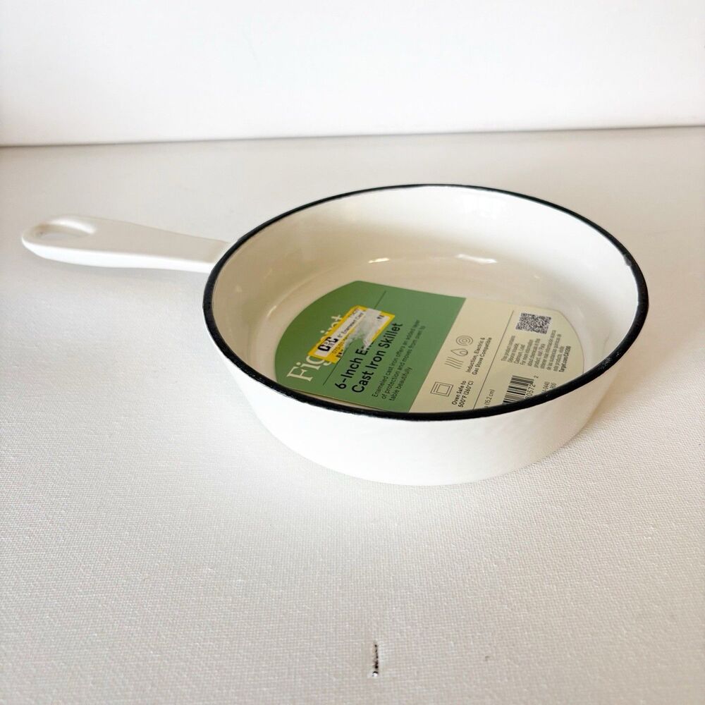 Figmint Target 6” Enameled Cast Iron Skillet NWT Cream